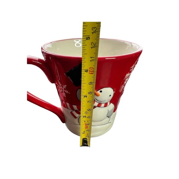 2 St. Nicholas Square Tree Lot Coffee Mug Cups Snowman Christmas 3D With Lids - Picture 9 of 9